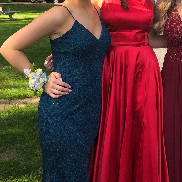 Teal sparkly prom dress - Picture 3 of 5